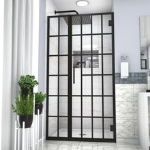 Load image into Gallery viewer, Frameless Pivot Shower Door With Pattern Glass, Open Entry Design