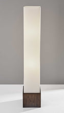 Load image into Gallery viewer, Rattan Lantern Floor Lamp With Long White Rectangular Shade - Brown / White