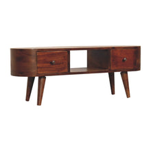 Load image into Gallery viewer, Solid Wood Enclosed Open Storage TV Stand - Brown
