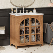 Load image into Gallery viewer, Vintage Farmhouse Bathroom Vanity With Ceramic Sink