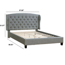 Load image into Gallery viewer, Bed With Adjustable Button Tufted Headboard
