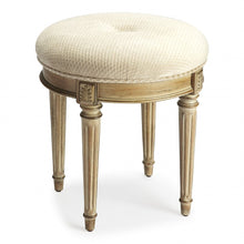 Load image into Gallery viewer, Polyester Blend Ottoman - Ivory / Brown