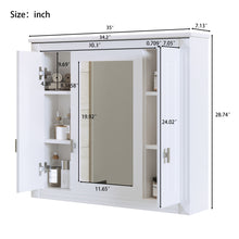Load image into Gallery viewer, Wall Mounted Bathroom Cabinet With Mirror And 5 Shelves, Rectangular Design