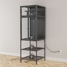 Load image into Gallery viewer, 3D Printer Cabinet With Double Layer Filament Storage, T-Shaped Filament Bar, Noise Reducing And Dust Proof Design - Black