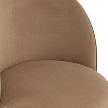 Load image into Gallery viewer, Velvet Curved Back Swivel Dining Arm Chair - Brown / Black