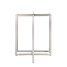 Load image into Gallery viewer, 42" Rounded Glass And Metal Trestle Base Dining Table - Clear