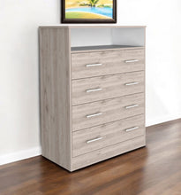 Load image into Gallery viewer, Four Drawer Standard Chest With Open Shelf - Light Gray