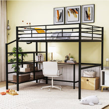 Load image into Gallery viewer, Loft Bed With Desk And Lateral Storage Ladder
