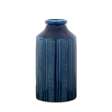 Load image into Gallery viewer, Ribbed Round Table Vase - Blue