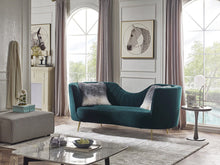 Load image into Gallery viewer, Velvet Curved Sofa With Silver Legs - Green