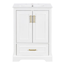 Load image into Gallery viewer, Bathroom Vanity With Sink, 1 Divided Drawer And 2 Soft Close Doors With Double Shelf
