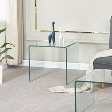 Load image into Gallery viewer, Tempered Bent Glass Sidetable, Transparent End Table, Sofa Table, Premium Glass, Multi Purpose Design - Transparent