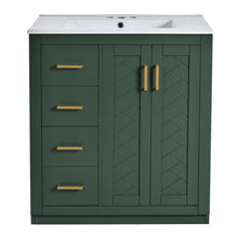 Load image into Gallery viewer, Ceramic Sink Combo, Freestanding Vanity Set With 3 Drawers & Soft Closing Doors