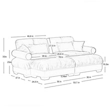Load image into Gallery viewer, Modern Sectional Sofa With Ottoman, Round Bolster Armrests, Waist And Throw Pillows