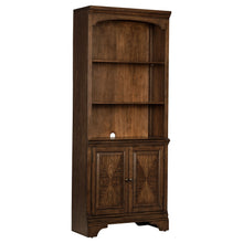Load image into Gallery viewer, Stigham - Bookcase With 2 Door Cabinet, Adjustable Shelves, Cable Management - Oak