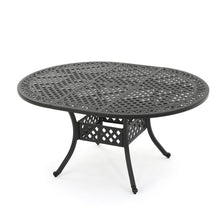 Load image into Gallery viewer, Outdoor Expandable Aluminum Dining Table With Latticework Details And Curvy Legs