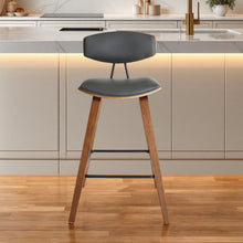 Load image into Gallery viewer, Fabric And Iron Low Back Counter Height Bar Chair - Gray And Brown