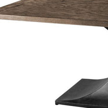 Load image into Gallery viewer, 79" Solid Wood And Metal Pedestal Base Dining Table - Brown