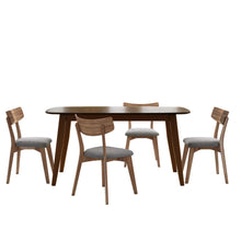 Load image into Gallery viewer, 5 Piece Mid - Century Dining Set, Upholstered Dining Chairs