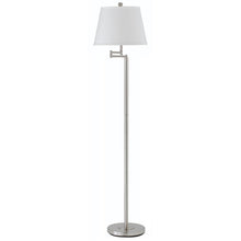 Load image into Gallery viewer, Swing Arm Floor Lamp With White Square Shade - Nickel