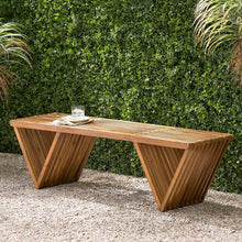 Load image into Gallery viewer, Gloaming - Outdoor Bench With Slat Design And Triangular Base