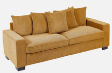 Load image into Gallery viewer, Luxe Sofa With 5 Matching Toss Pillows, Sleek Design, Spacious And Comfortable 3 Seater Couch