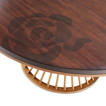 Load image into Gallery viewer, Camellia Field - Round Dining Table - Dark Brown / Gold