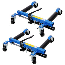 Load image into Gallery viewer, Hydraulic Car Wheel Dolly (Set of 2) With Foot Pedal Lift, 1, 500Lbs Capacity - Black / Blue