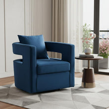 Load image into Gallery viewer, Stylish Velvet Swivel Chair - Blue