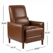 Load image into Gallery viewer, Upholstered Push Recliner Chair With Rubber Wood Legs For Living Room