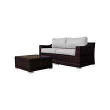 Load image into Gallery viewer, Wicker 2 Person Conversation Set, Durable Outdoor Seating With Cushions Mix - Brown Mix