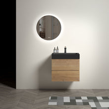 Load image into Gallery viewer, Alice - Natural Oak Bathroom Vanity With Sink, Large Storage Wall Mounted Floating Bathroom Vanity For Modern Bathroom, One-Piece Sink Basin Without Drain