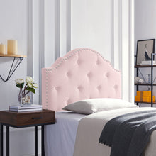 Load image into Gallery viewer, Flanner - Contemporary Fabric Upholstered Twin Headboard - Blush