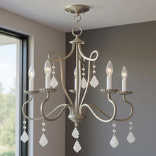 Load image into Gallery viewer, Five-Light Dimmable Chandelier With Shades - Nickel