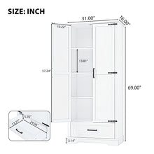 Load image into Gallery viewer, Tall Bathroom Storage Cabinet With 2 Doors And 2 Drawer, Adjustable Shelf - White