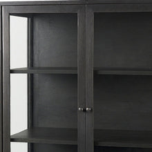 Load image into Gallery viewer, 36" Solid Wood And Metal Display Cabinet With Two Doors - Black
