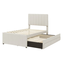 Load image into Gallery viewer, Upholstered Design Platform Bed With Trundle