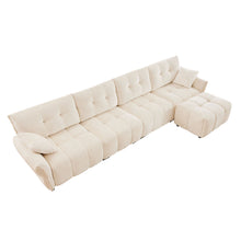 Load image into Gallery viewer, Sofa Set With Ottoman And Pillows, Textured, High Resilience Cushions