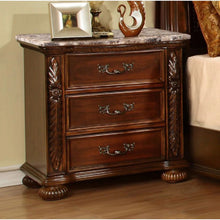 Load image into Gallery viewer, 3 Drawer Nightstand, Bedside Table Hand Carved Storage For Bedroom - Cherry