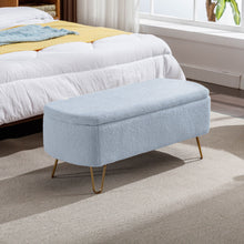 Load image into Gallery viewer, Storage Ottoman Bench For End Of Bed Legs, Modern Camel Faux Fur Entryway Bench Upholstered Padded With Storage For Living Room Bedroom