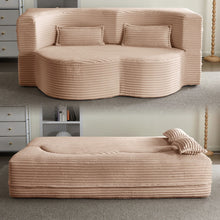 Load image into Gallery viewer, Floor Convertible Sleeper Sofa Bed With 2 Pillows