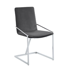 Load image into Gallery viewer, Upholstered Velvet Metal Dining Side Chairs (Set of 2) - Gray