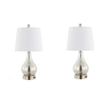 Load image into Gallery viewer, Gourd Table Lamps With Empire Shades (Set of 2) - Silver