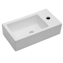 Load image into Gallery viewer, Modern Ceramic Rectangle Wall Mount Bathroom Sink With Single Faucet Hole