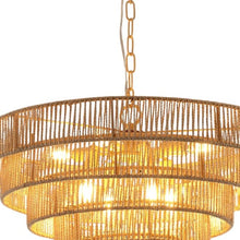 Load image into Gallery viewer, Eight Light Metal Chandelier With Shades - Brown
