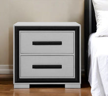 Load image into Gallery viewer, 25" Two Drawer Wood Nightstand - Gray And Black