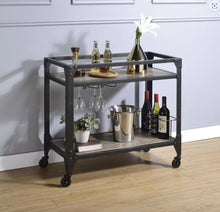 Load image into Gallery viewer, Jorgensen - Serving Cart - Rustic Oak / Charcoal