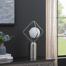 Load image into Gallery viewer, Geometric Pedestal Contemporary Table or Desk Lamp - Silver