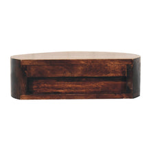 Load image into Gallery viewer, 16" Solid Wood One Drawer Half Moon Floating Nightstand - Walnut