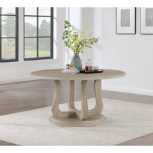 Load image into Gallery viewer, Verdugo - Round Dining Table With Pedestal Base - White Washed